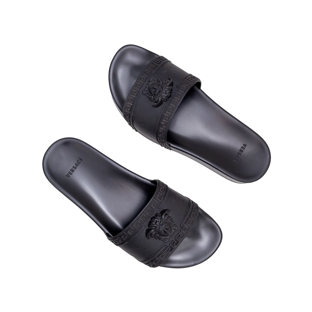 Versace‎ Medusa Rubber Slide Sandals Black Pool Slides Men's EU 42 US 9